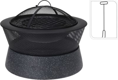 ProGarden - Vuurschaal - met - grill - rond - 54,5x54,5x38 - cm - zwart