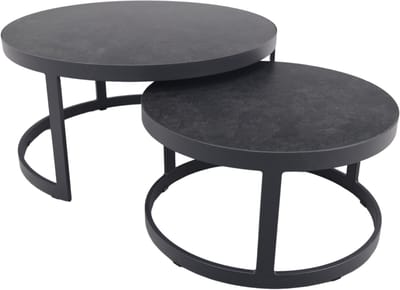 Rhodos koffietafel - set van 2 - antraciet
