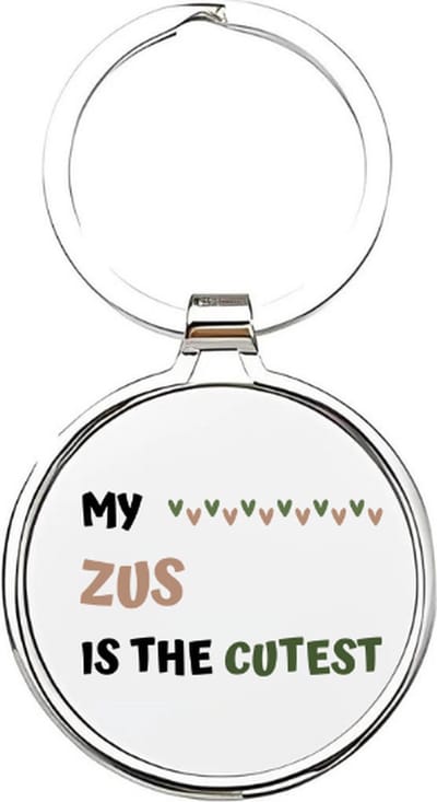 Akyol - my zus is the cutest Sleutelhanger - Zus - de leukste zus - zus sleutelhanger - zussen sleutelhanger - sleutelhanger zus - familie sleutelhanger - verjaardagscadeautje - zus cadeau - sister - zusje - 4 x 7,5 CM