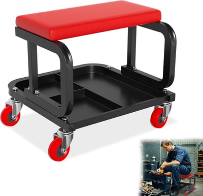 ACXIN Werkkruk Met Wielen Werkplaatskruk Met Opbergbak -150 kg -36x36x35 cm