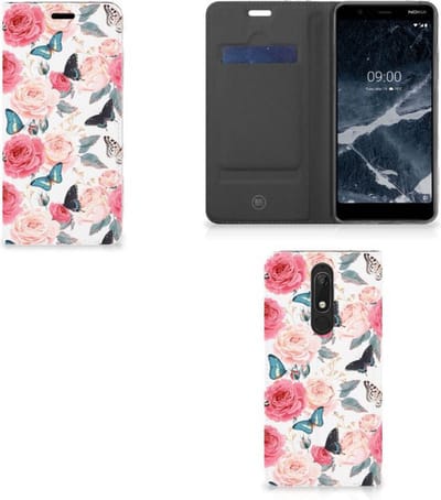 Nokia 5.1 (2018) Smart Cover Butterfly Roses