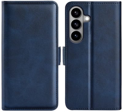 MobyDefend Hoesje - Geschikt voor Samsung Galaxy S26 - Luxe Wallet Book Case (Sluiting Zijkant) - Blauw