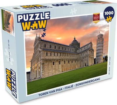 Puzzel Toren van Pisa - Italië - Zonsondergang - Legpuzzel - Puzzel 1000 stukjes volwassenen