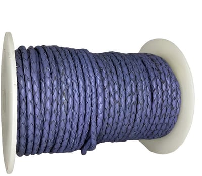 Gevlochten Leren Koord Rond, 10 m x 3 mm - Rond Gevlochten Lederen Koord, Voor Halskettingen, Armbanden, Sieraden, Knutselkralen en Veters (Royal Blue)