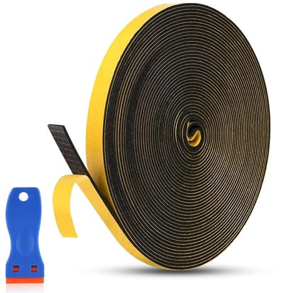 Sealing Tape voor Ceranfeld, 5 m Zelfklevende Tape met Kleine Schraper, Geschikt voor Kookplaat en Gootsteen, 7 mm x 2 mm, Duurzaam en Waterdicht