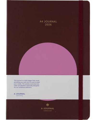 A-Journal - A4 agenda 2026 - 1 week op 2 pagina's - met tijden