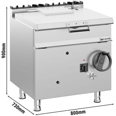 GGM Gastro Gas Kippbratpfanne - 60 Liter - 20,5 kW - mit Handrad und Wasseranschluss