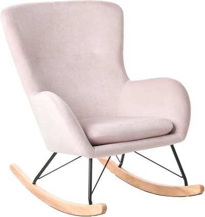ELLAN - Schommelstoel - Roze - Fluweel