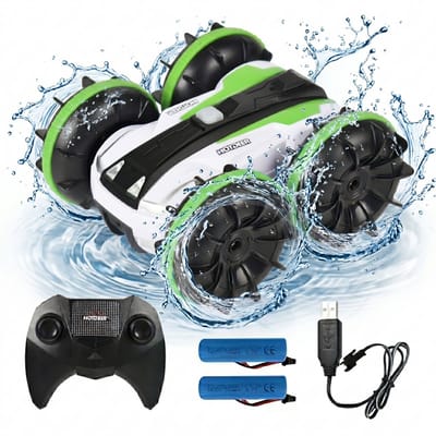 Kiddel RC Bestuurbare Auto en Boot - Afstandsbestuurbare Auto All Terrain - Radiografisch - Waterdicht - Met 2 Accu's voor Jongens en Meisjes