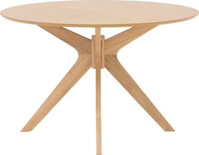 Goossens Sanoa Eettafel - Hout - 120 x 74 x 120 cm - Rond - blank