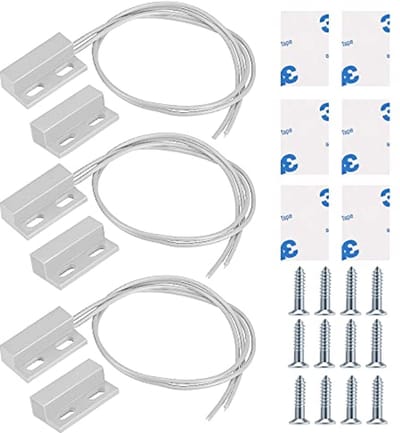 3 stuks Bedrade Deur Sensor Alarm Magnetische Reed Schakelaar - Normaal Gesloten