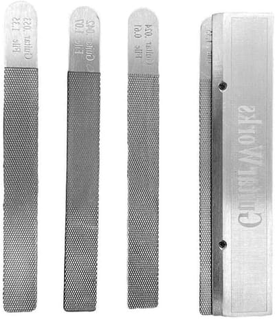 EGoods - Gitaarmoervijlset voor Ronde Sleuf & Fret Draadvervanging - 4 Stuks - Gereedschap voor Gitaar Onderhoud & Polijsten - Houten Gereedschap