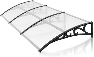 Voordeur Luifel - Overkapping Entree - Weer Beschermen - Gebogen Design - 300 x 100 cm - Transparant