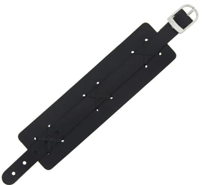 Behave - leren armband met gesp - zwarte biker stijl - unisex