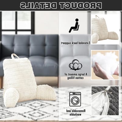 Comfortabel Leespiloot voor Bed en Bank, Rugsteun Kussen met Armleuning, Ideaal voor Lezen, Spellen en TV Kijken