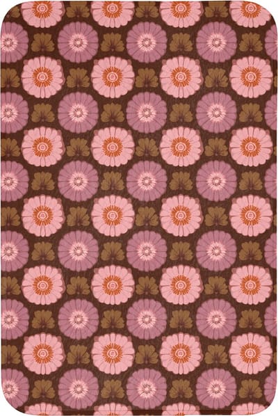 Badmat 60x90 cm - Antislip - Retro - Madelief - Roze - Badmatten voor badkamer - Badkamermat - Douchemat - Badkamer mat