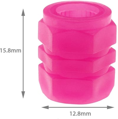 Dailygoods- Ventieldoppen Fluorescerend - 8 Stuks - Roze Kunststof - Lichtgevend - Bandenventieldoppen - Voor Fiets/Auto/SUV - Afmetingen 15,8 x 12,8 mm - Ventildeksels