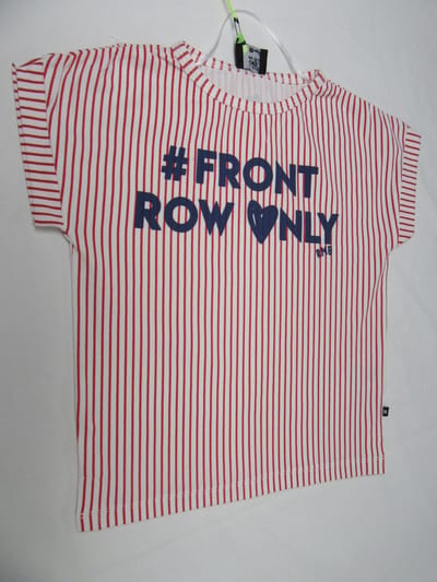 rumbl , meisje , t-shirt korte mouw , streep rood , 116 / 122