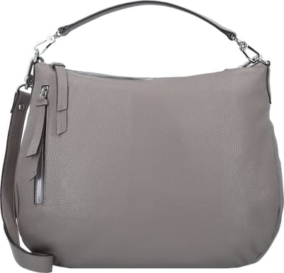 abro Leren Schoudertas Leather Adria Hobo Bag Juna Zinc Grijs