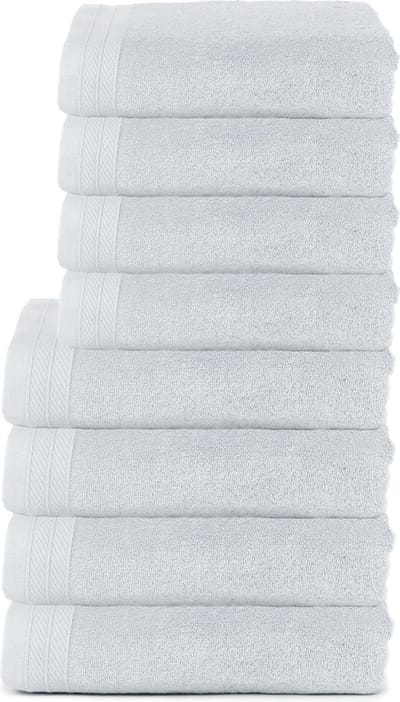 The One Towelling Organische Handdoeken Set - 8 stuks - 4x Badlakens, 4x Handdoeken - Hotelkwaliteit - Handdoekenset - Badhanddoek - Organisch katoen - Zilver