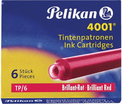 Pelikan 4001 - Korte Inktpatronen - Rood