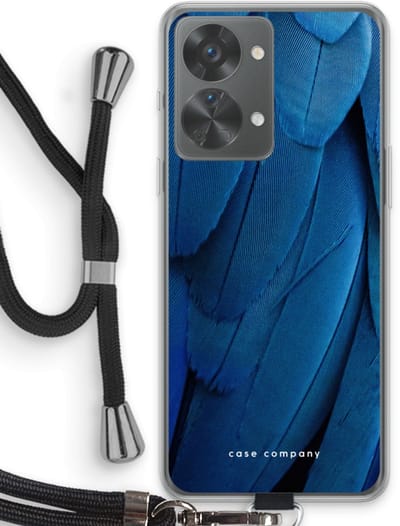 Case Company® - Hoesje met koord geschikt voor OnePlus Nord 2T hoesje met Koord - Pauw - Telefoonhoesje met Zwart Koord - Bescherming aan alle Kanten en Over de Schermrand