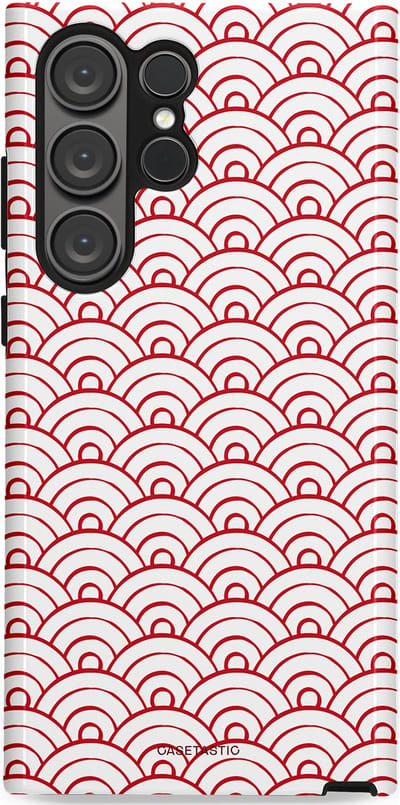 Casetastic Hoesje Geschikt voor Samsung S23 Ultra - Stijlvolle Beschermende Duo-layer Case - Golfjes