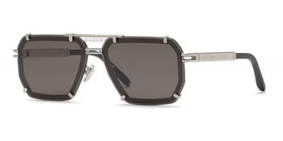 Philipp Plein SPP131 Palladio lucido c/parti nero semilucido 64/12/145 MAN Zonnebrillen