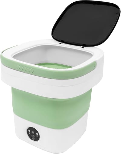Mini Wasmachine - Opvouwbare Washer - Reizen Kamperen - Ruimtebesparend Ontwerp - 12 Liter Capaciteit - Groen
