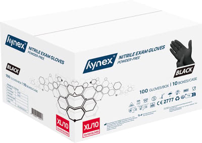 Hynex Nitril Wegwerphandschoenen 3,5g Maat XL - omdoos 1000 stuks - Zwart - Poedervrij - Latex vrij - Niet Steriel