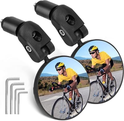 Mmgoqqt 2-Stuks 360掳 Fietsspiegel - Universele Veiligheidsspiegel - Voor 17.4-22mm Stuur - Voor Fiets Mountainbike Racefiets