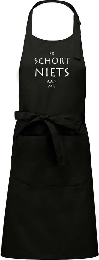 Mijncadeautje - Keukenschort - BBQ schort - Er schort niets aan mij - zwart