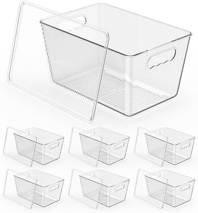 VLSelect® Opbergbak met deksel - Opbergbox - Opbergdoos - Set Van 6