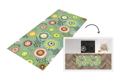 Keukenloper - Loper keuken - Bloem - Design - Hartjes - 120x50 cm - Keukenloper vinyl