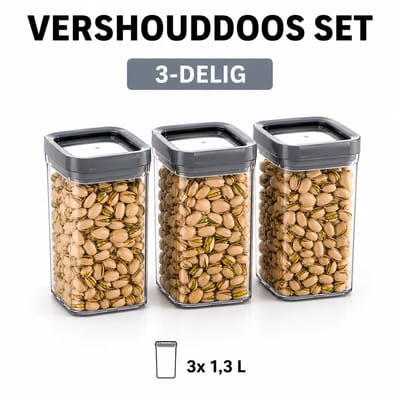 Curver - 3x Vershouddoos - 1,3L - 12 x 12 x 15 cm - Dry Food Storage