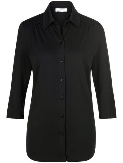 Jersey blouse 3/4-mouwen Van Peter Hahn zwart