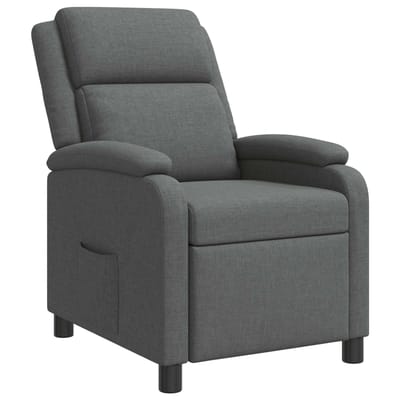 vidaXL - Recliner - Donkergrijs - Stof
