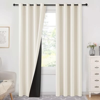 Cosensi- Thermogordijn 100% verduisterend - Thermo Gordijn - Set van 2 - 225 cm lang - 140 cm breed - Hoogwaardig polyester - Slijtvast en krasbestendig - Verduisteringsgordijnen