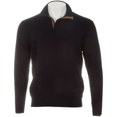 Paul & Shark Trui Summer Wool Half Zip Alcantara Details Donker Blauw / male