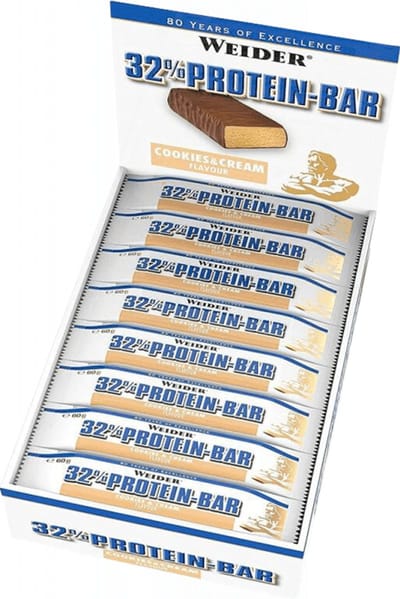 Weider 32% Protein Bar (12x60g) Cookies & Cream - Repen - Eiwit Repen