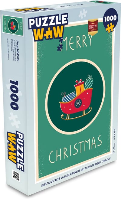 Puzzel Slee - Cadeaus - Kerst - Quotes - Merry christmas - Legpuzzel - Puzzel 1000 stukjes volwassenen - Kerst - Cadeau - Kerstcadeau voor mannen, vrouwen en kinderen