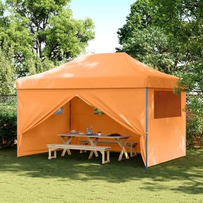 Opvouwbare Partytent - Vouwpaviljoen Tuinpaviljoen - Feesten Organiseren - Pop-up Snel Opzetbaar - 440 x 292 cm - Oranje