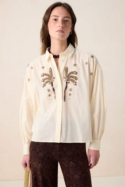 Sissy-Boy - Witte blouse met palmbomen