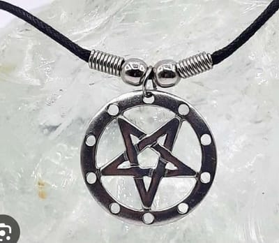 Ketting met Pentagram | Waxkoord | Pentagram| Symboliek | Spiritualiteit | Amulet | Talisman