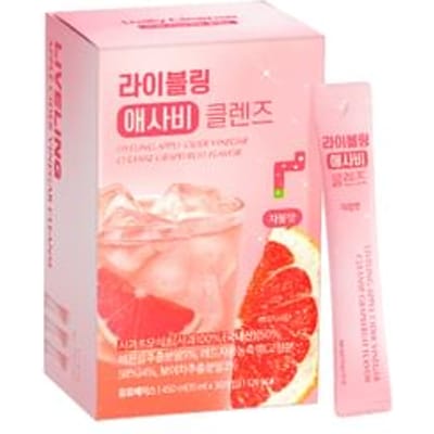 LIVELING Vinaigre de Cidre Pomme Ananas Nettoyage 15ml x 30 Bâtonnets 9 Types Grapefruit Flavor