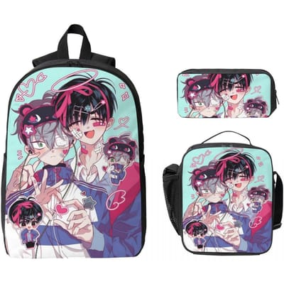 3 Stuks Ivan Alien Podium Anime Accessoires Rugzak Set voor Kinderen Pennen Etuis Boekentassen Sets met Lunchbox Voor School Studenten Daypack black