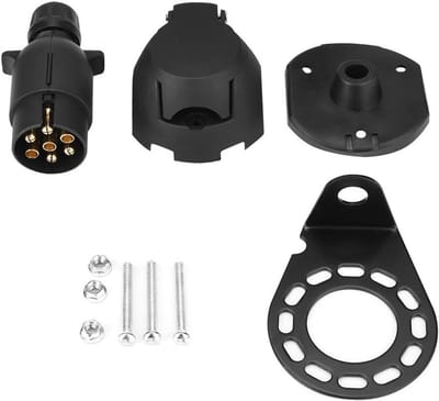 Adapter voor 12N 7-pins trailerplug, kabelhouder voor aanhangwagen, caravan en trekhaak