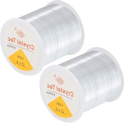 Set van 2 Stuks 100 m Elastisch Transparant Nylon Koord - Scheurbestendig 1 mm Stretchdraad voor Sieraden, Armbanden en Creatieve Klussen