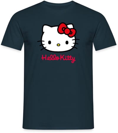 Hello Kitty Klassiek Portret Hello Kitty Tekst T-Shirt Heren