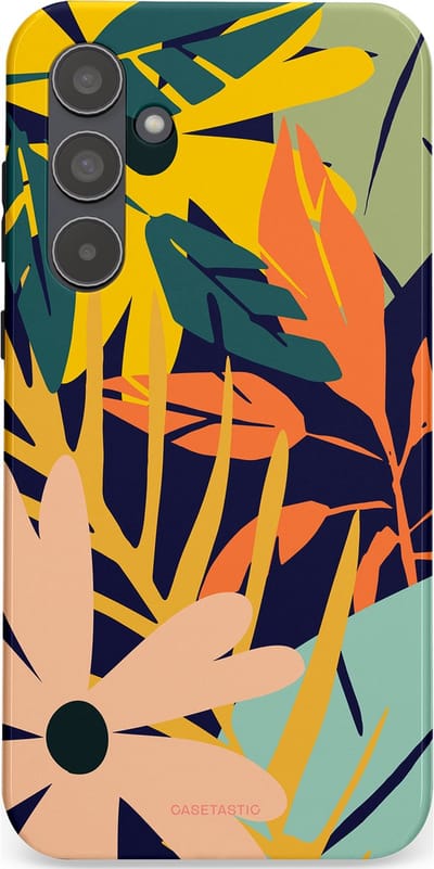 Casetastic Hoesje Geschikt voor Samsung A55 - Stijlvolle Beschermende Duo-layer Case - Ruwe bloemen